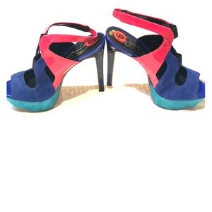 NEW Jessica Simpson 6 high heels Blue Pink Green